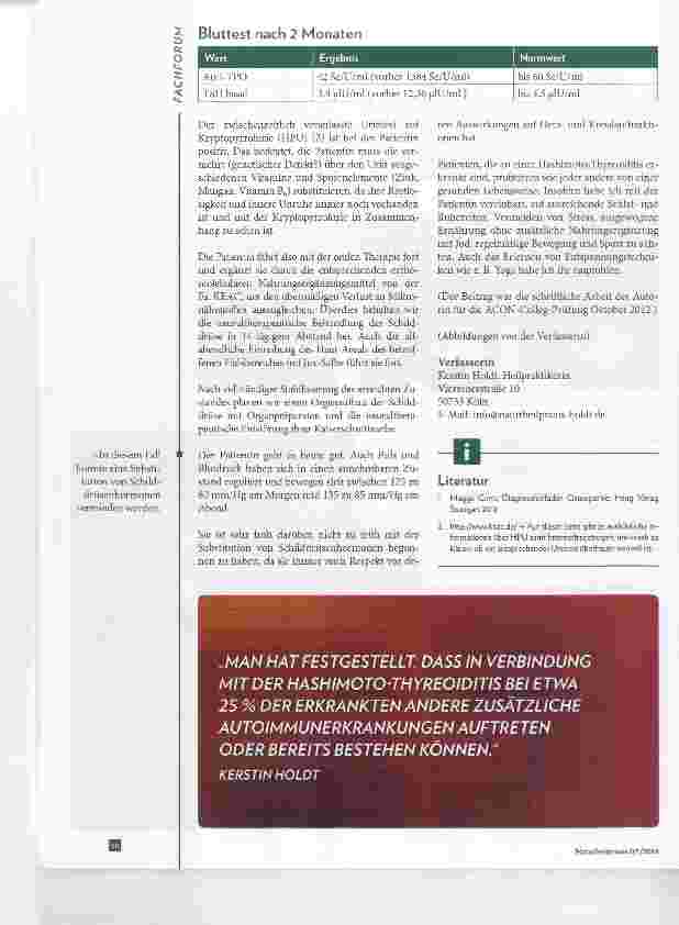 Vorschauseite 5: Hashimoto-Thyreoiditis Fallstudie mit neuraltherapeutischem, osteopathischem und immunmodulatorischem Behandlungskonzept