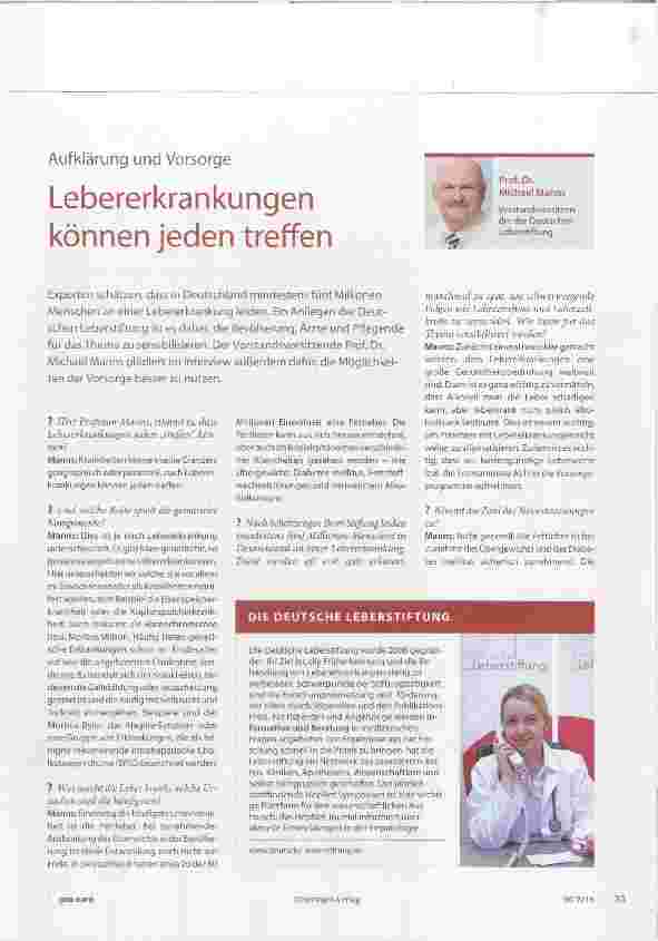 Vorschauseite 1: Lebererkrankungen können jeden treffen