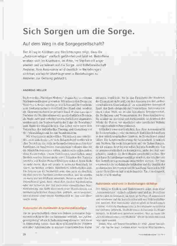 Vorschauseite 1: Sich Sorgen um die Sorge