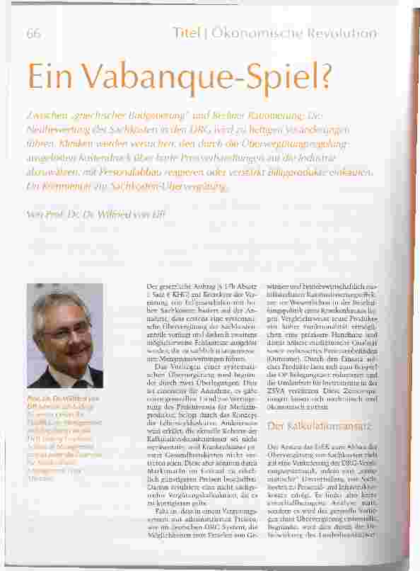 Vorschauseite 1: Ein Vabanque-Spiel?