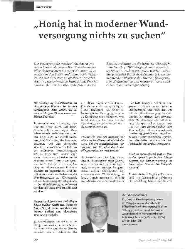 Vorschauseite 1: Honig hat in moderner Wund Versorgung nichts zu suchen