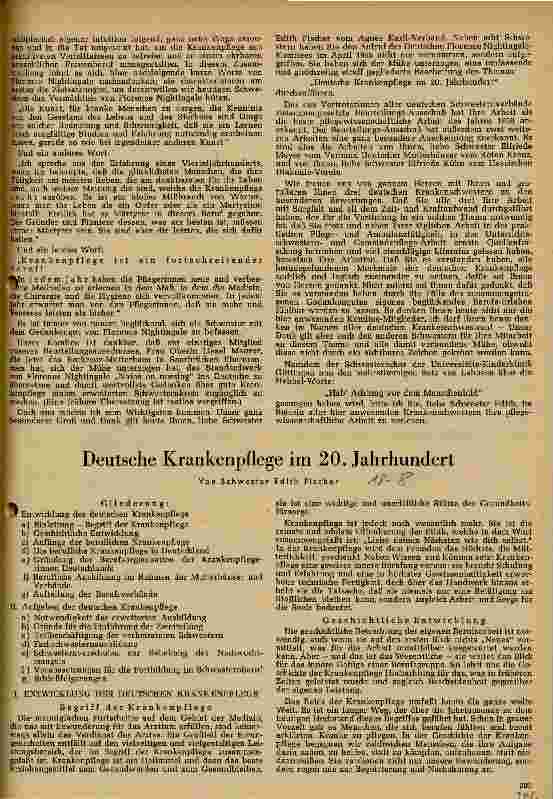 Vorschauseite 1: Deutsche Krankenpflege im 20. Jahrhundert