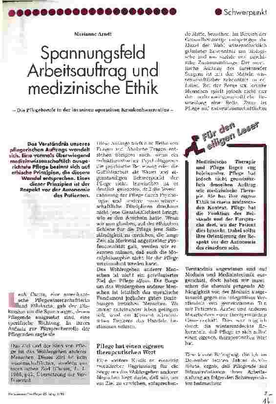 Vorschauseite 1: Spannungsfeld Arbeitsauftrag und medizinische Ethik Die Pflegeberufe in der invasiven operativen Krankenhausroutine