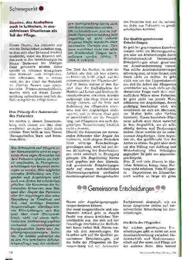 Vorschauseite 6: Spannungsfeld Arbeitsauftrag und medizinische Ethik Die Pflegeberufe in der invasiven operativen Krankenhausroutine