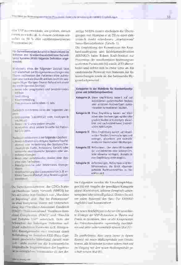 Vorschauseite 2: Prävention der beatmungsassoziierten Pneumonie: Praktische Umsetzung der KRINKO-Empfehlungen