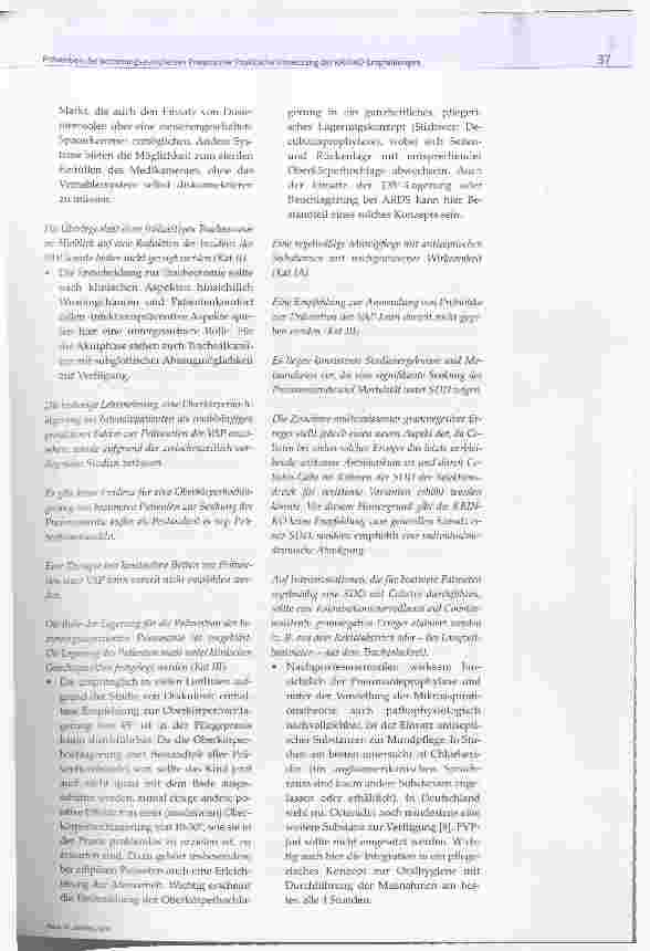 Vorschauseite 6: Prävention der beatmungsassoziierten Pneumonie: Praktische Umsetzung der KRINKO-Empfehlungen