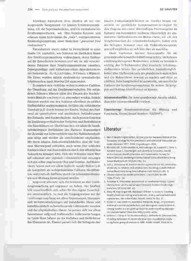 Vorschauseite 2: Perceived food environment eine qualitativexplorative Analyse der wahrgenommenen Ernährungsumgebung bei Senioren