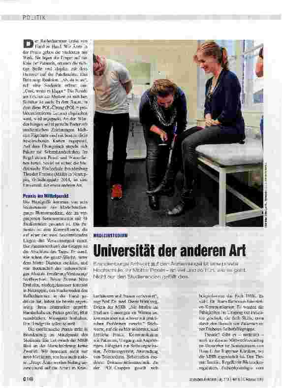 Vorschauseite 1: Universität der anderen Art