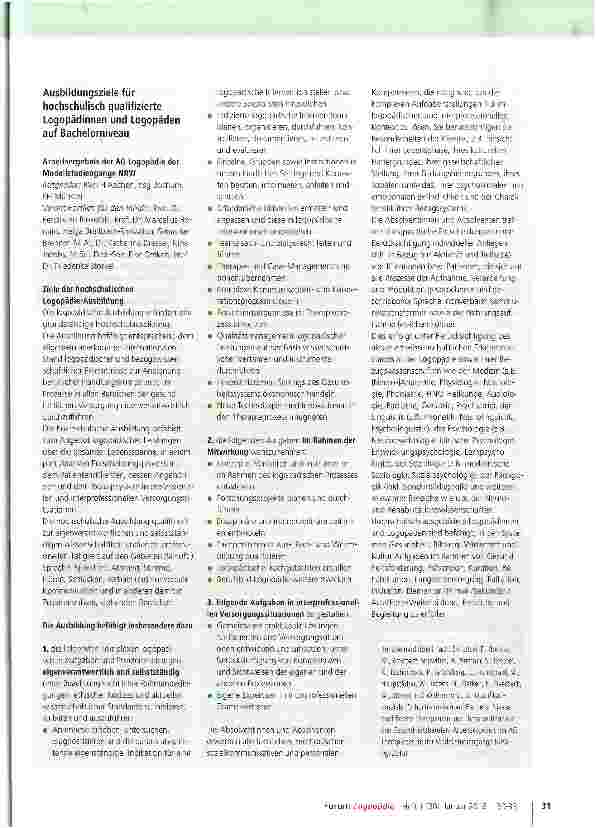 Vorschauseite 2: Akademisierung der Logopädie