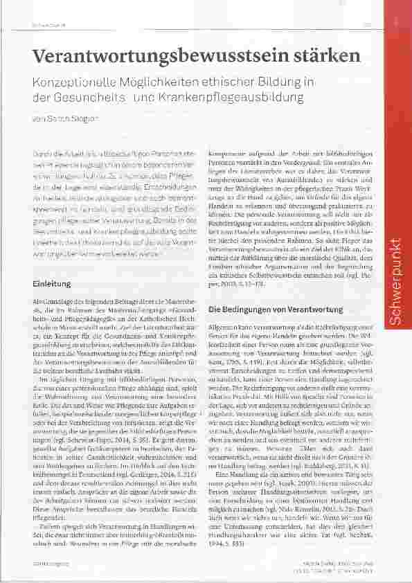 Vorschauseite 1: Verantwortungsbewusstsein stärken