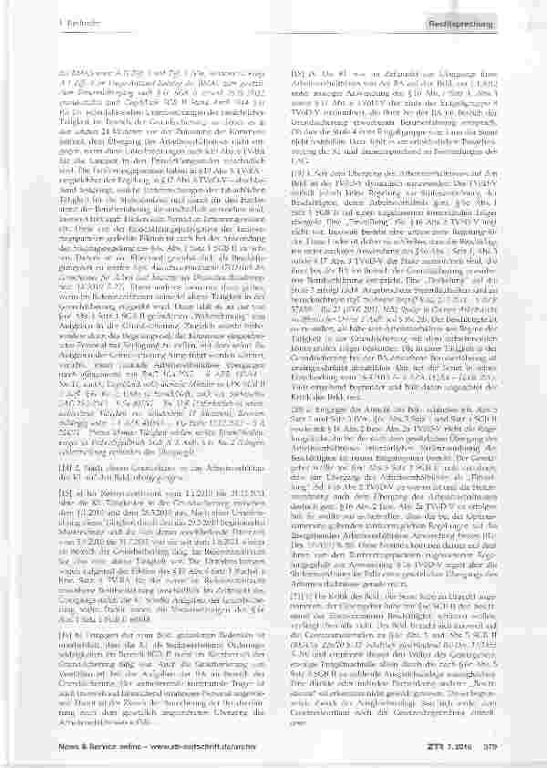 Vorschauseite 3: Übergang des Arbeitsverhältnisses von der Bundesagentur für Arbeit (BA) auf die Optionskommune