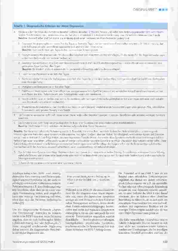 Vorschauseite 2: Die Klassifikation der depressiven Störungen im DSM 5 und ihre Bedeutung für die gutachtliche Praxis