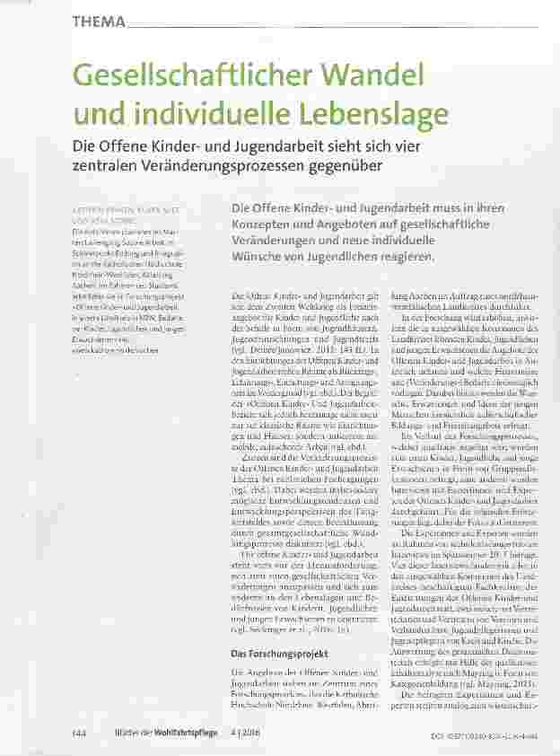 Vorschauseite 1: Gesellschaftlicher Wandel und individuelle Lebenslage