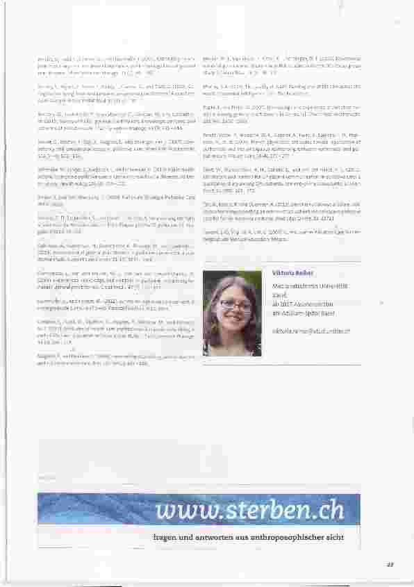Vorschauseite 4: «Learning by doing»? ! Selbstund Fremdbeurteilung der Qualität palliativmedizinischer Kompetenz von Schweizer Hausärzten eine qualitative Erhebung