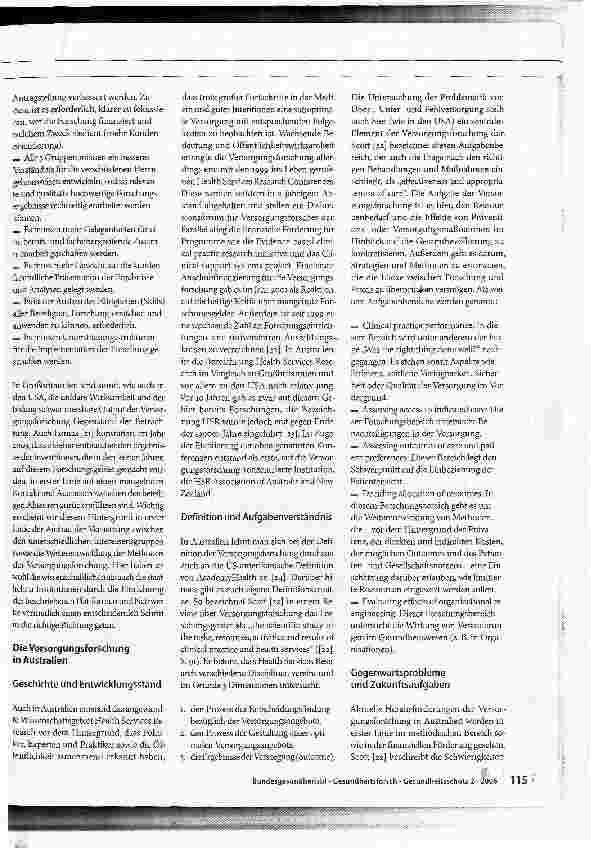 Vorschauseite 5: Aufgabenverständnis und Entwicklungsstand der VersorgungsforschungEin Vergleich zwischen den USA, Großbritannien, Australien und Deutschland