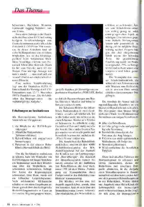 Vorschauseite 2: Schwimmen - ein Tabu für Stomaträger? Rückgewinnung von Lebensqualität in einer Rehabilitationsklinik