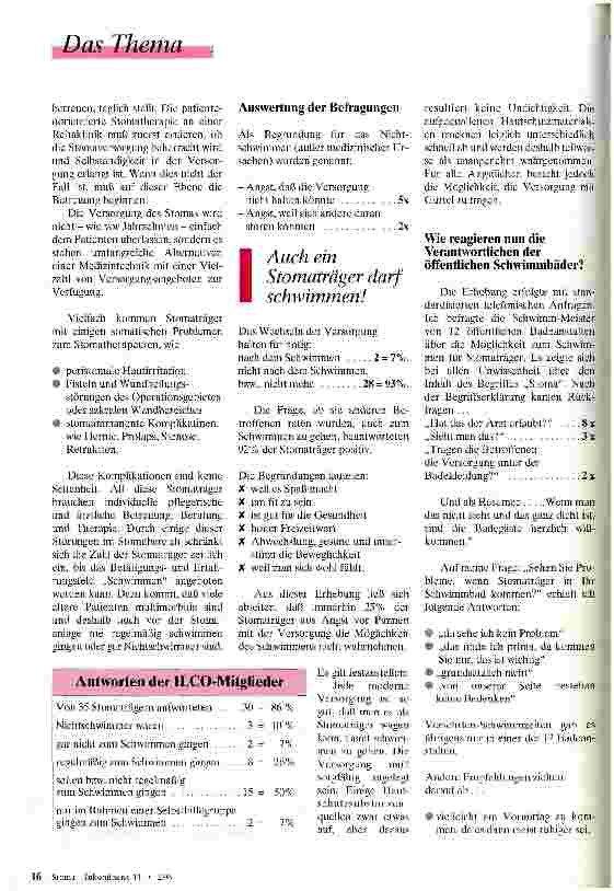 Vorschauseite 3: Schwimmen - ein Tabu für Stomaträger? Rückgewinnung von Lebensqualität in einer Rehabilitationsklinik