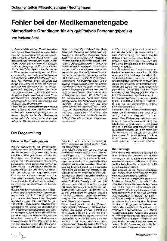 Vorschauseite 1: Fehler bei der Medikamentengabe Methodische Grundlagen für ein qualitatives Forschungsprojekt