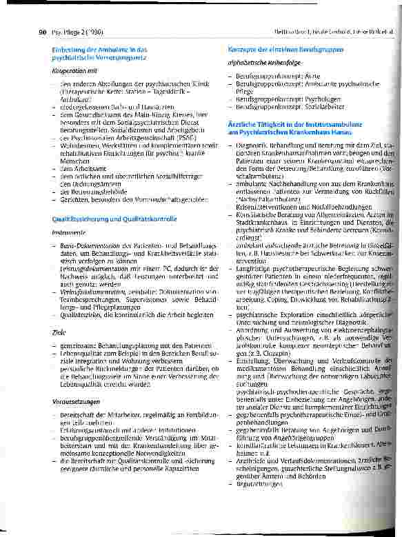 Vorschauseite 2: Ambulante psychiatrische Versorgung durch die Institutsambulanz des Krankenhauses Hanau-Konzeption
