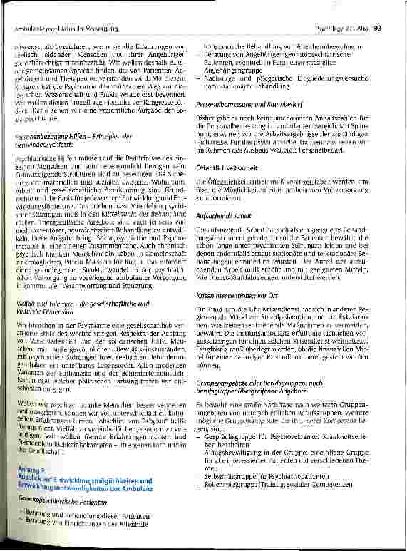 Vorschauseite 5: Ambulante psychiatrische Versorgung durch die Institutsambulanz des Krankenhauses Hanau-Konzeption