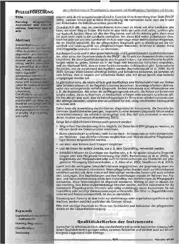 Vorschauseite 2: Pflegediagnostik, Assessmentund Klassifikationen: Funktionen und Grenzen