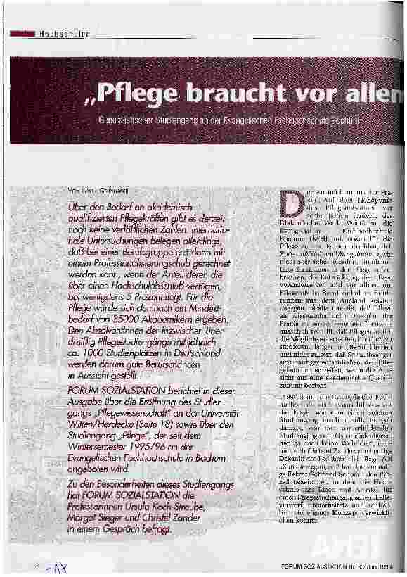 Vorschauseite 1: Pflege braucht vor allem Innovation