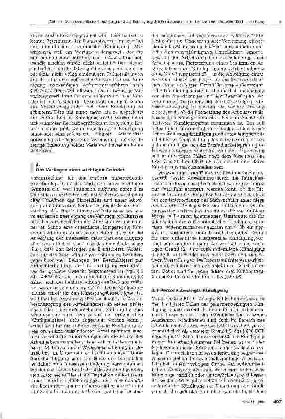 Vorschauseite 4: Außerordentliche Kündigung und die Beteiligung des Personalrats - eine Bestandsaufnahme der Rechtsprechung