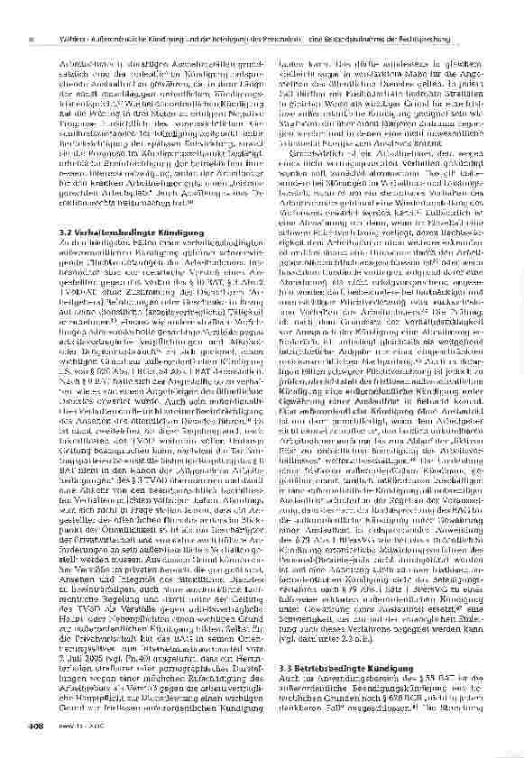 Vorschauseite 5: Außerordentliche Kündigung und die Beteiligung des Personalrats - eine Bestandsaufnahme der Rechtsprechung