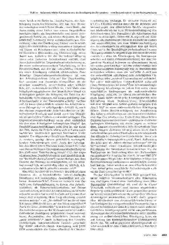 Vorschauseite 6: Außerordentliche Kündigung und die Beteiligung des Personalrats - eine Bestandsaufnahme der Rechtsprechung
