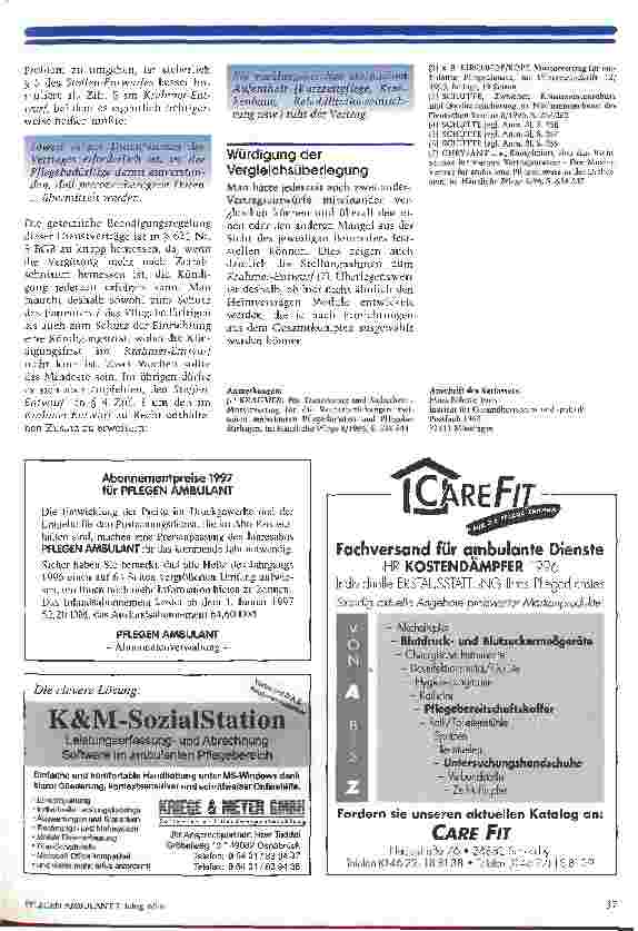 Vorschauseite 4: Der Pflegevertrag 2. Teil Überlegungen zur Pflegevereinbarung