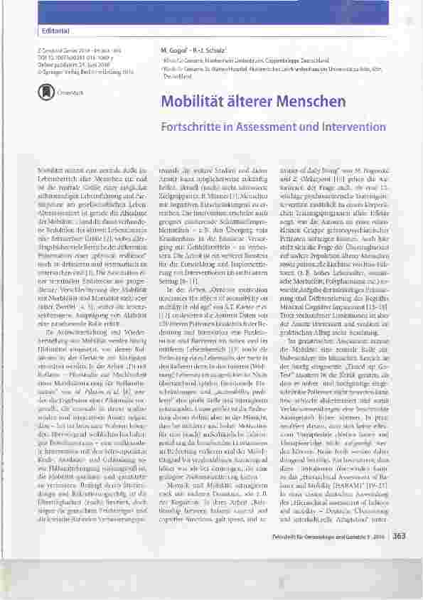 Vorschauseite 1: Mobilität älterer Menschen