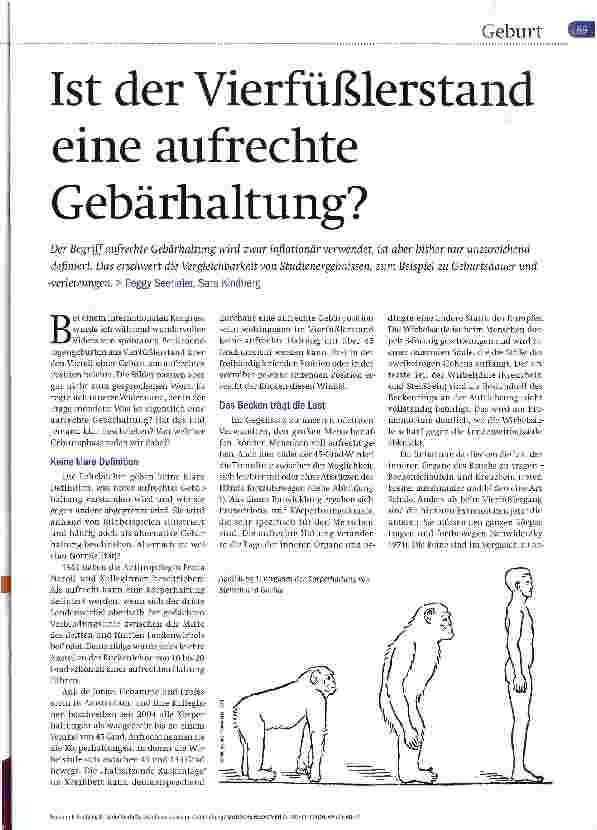 Vorschauseite 1: Ist der Vierfüßlerstand eine aufrechte Gebärhaltung?