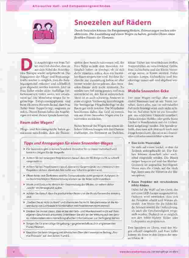 Vorschauseite 1: Snoezelen auf Rädern