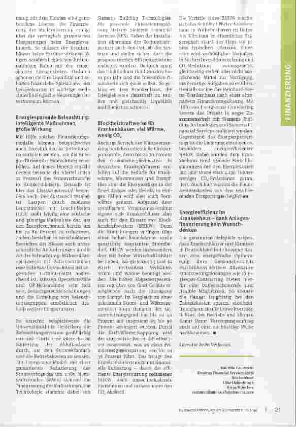 Vorschauseite 2: Mehr Energie für Krankenhäuser
