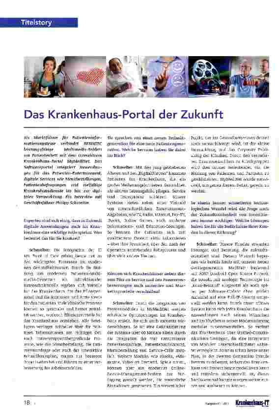 Vorschauseite 1: Das Krankenhaus-Portal der Zukunft