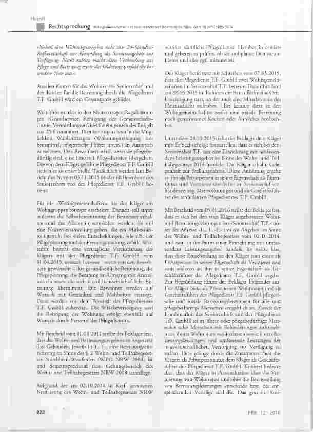 Vorschauseite 3: Wohngemeinschaften des Seniorenhofs als Einrichtung im Sinne des § 18 WTG NRW 2014