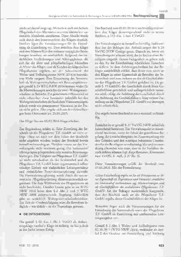 Vorschauseite 4: Wohngemeinschaften des Seniorenhofs als Einrichtung im Sinne des § 18 WTG NRW 2014