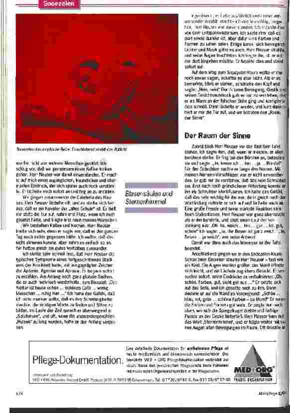 Vorschauseite 3: Insel der Ruhe In Snoezelen-Räumen finden Demenzkranke Entspannung und Geborgenheit