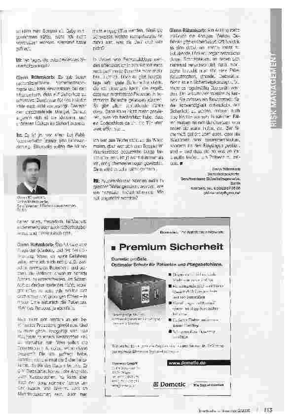 Vorschauseite 2: Offen wie ein ScheunentorMit der Sicherheit hapert es in Krankenhäusern