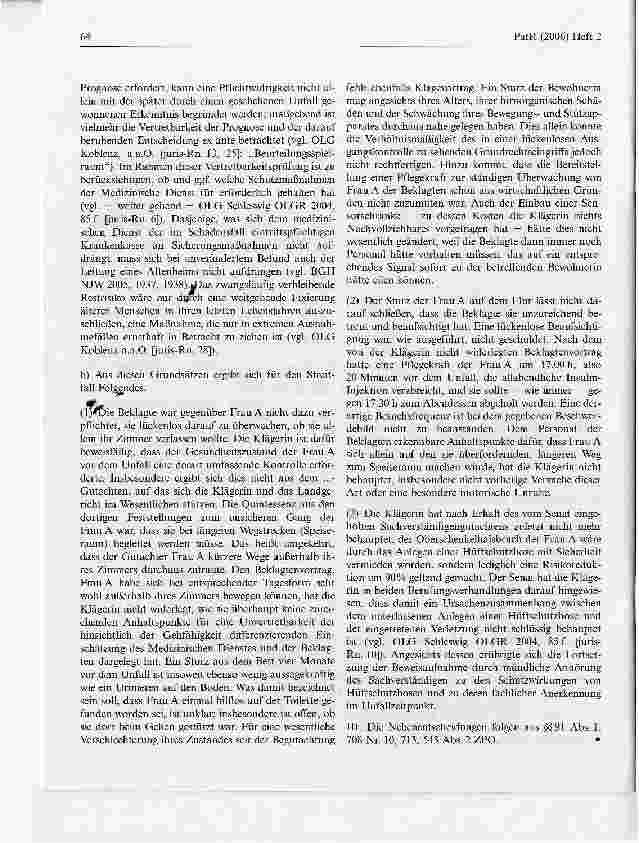 Vorschauseite 3: Zu den Anforderungen an die Obhutspflichten des Heimträgers zugunsten der Heimbewohner
