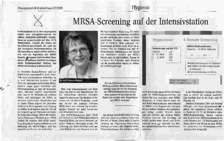 Vorschauseite 1: MRSA-Screening auf der Intensivstation