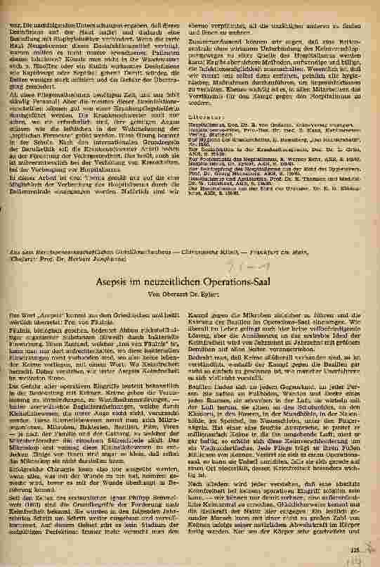 Vorschauseite 1: Asepsis im neuzeitlichen Operationssaal