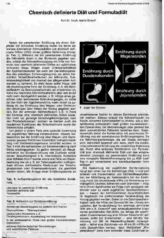 Vorschauseite 1: Chemische definierte Diät und Formuladiät