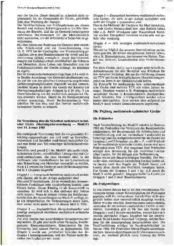 Vorschauseite 2: Die Medizingeräteverordnung - Gerätesicherheit aus Sicht des Technischen Überwachungs-Vereins