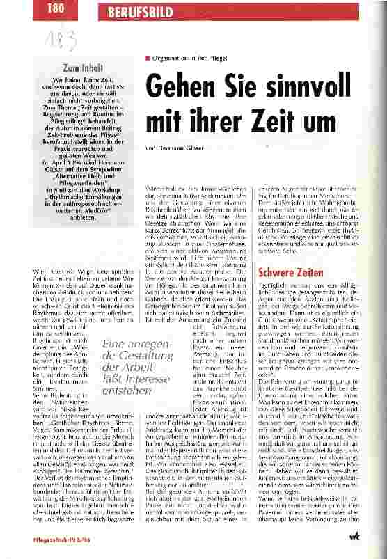 Vorschauseite 1: Gehen Sie sinnvoll mit ihrer Zeit um Organisation in der Pflege