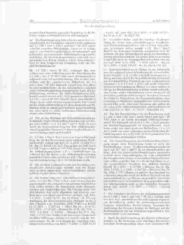 Vorschauseite 3: BetrVG § 75 Abs. 1; AGG §§ 1, 3 Abs. 1 Satz 1 Sozialplanabfindung Benachteiligung wegen Behinderung