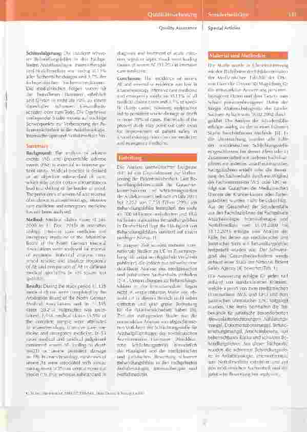 Vorschauseite 2: Medizinische und juristische Bewertung von schweren Behandlungsfehlern in Anästhesiologie, Intensivtherapie und Notfallmedizin