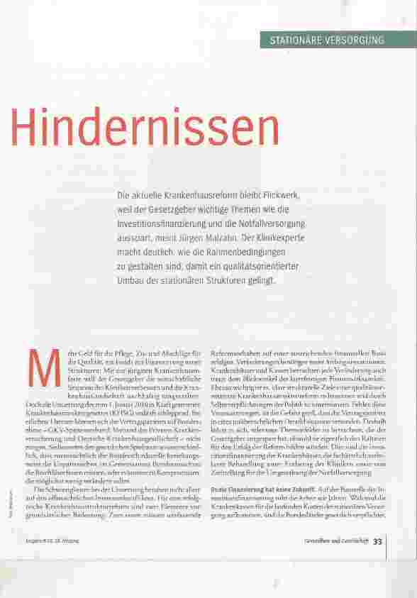 Vorschauseite 2: Klinikumbau mit Hindernissen