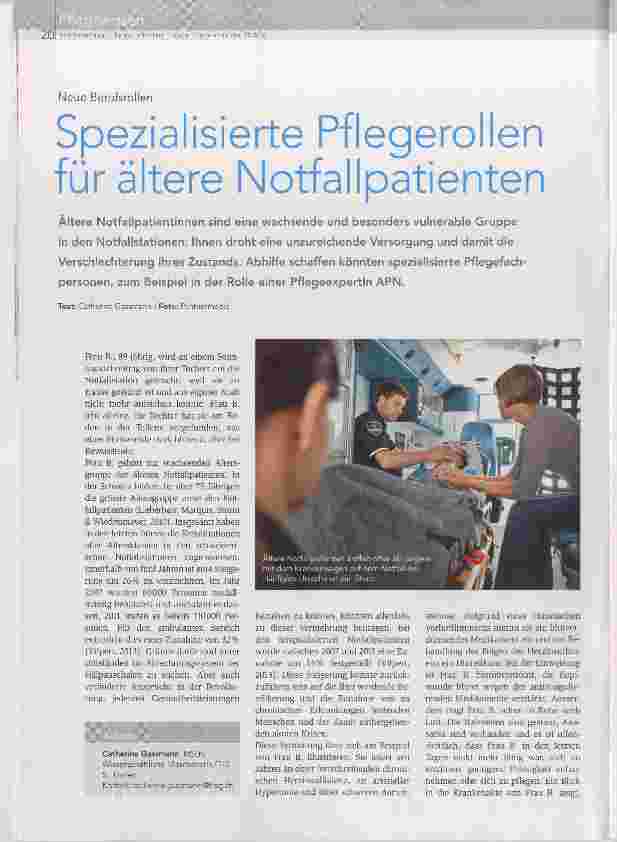 Vorschauseite 1: Spezialisierte Pflegerollen für ältere Notfallpatienten