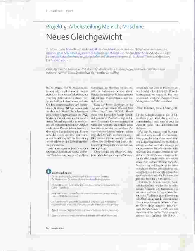 Vorschauseite 1: Projekt 5: Arbeitsteilung Mensch Maschine Neues Gleichgewicht